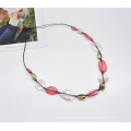 Custom rose red colorful long link chain epoxy resin transparent necklace